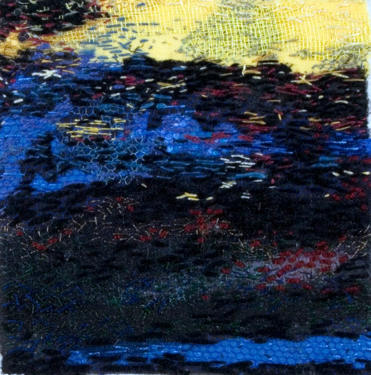 small embroidered landscape 10X10 cm