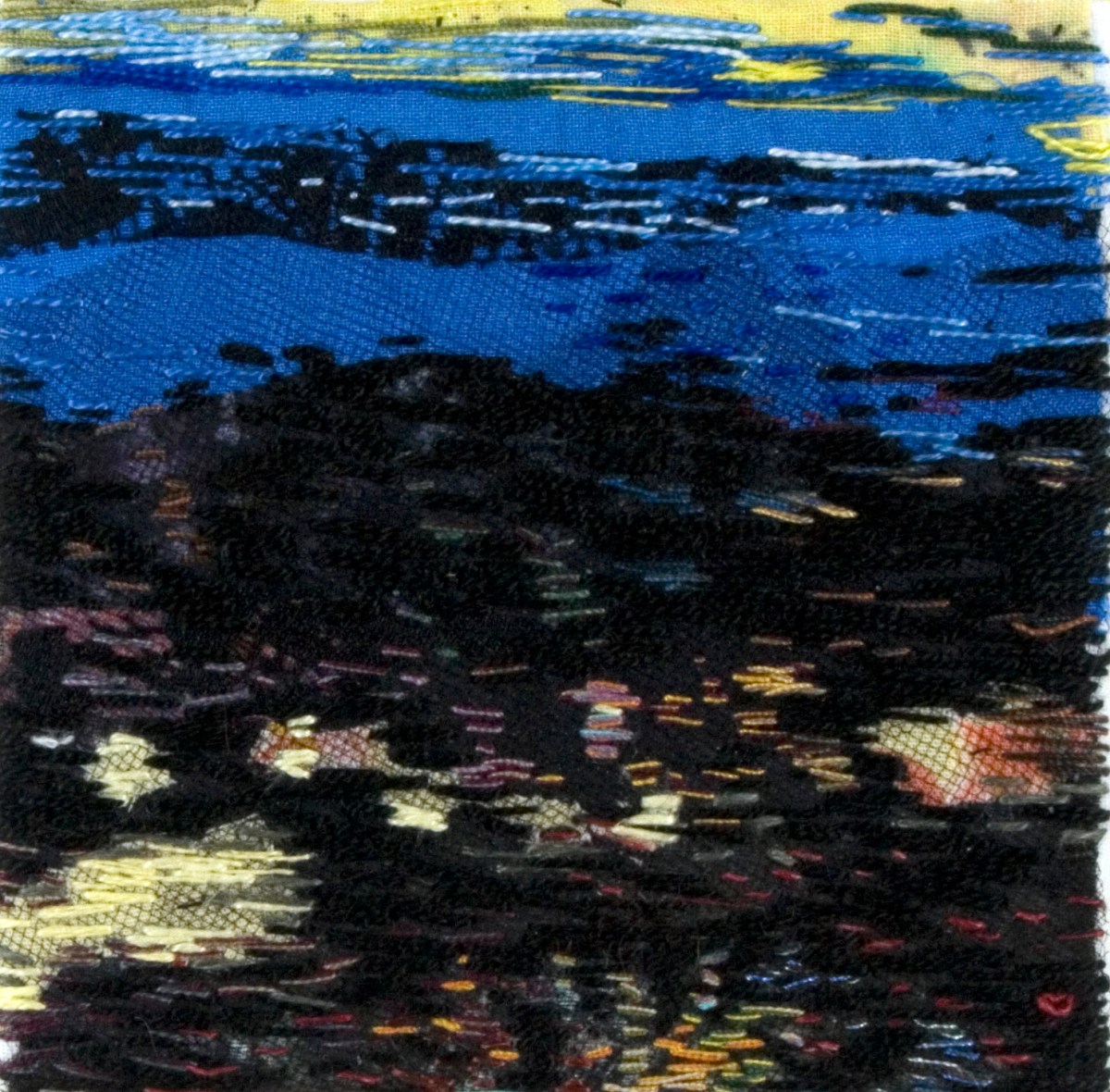 small embroidered landscape 10X10 cm