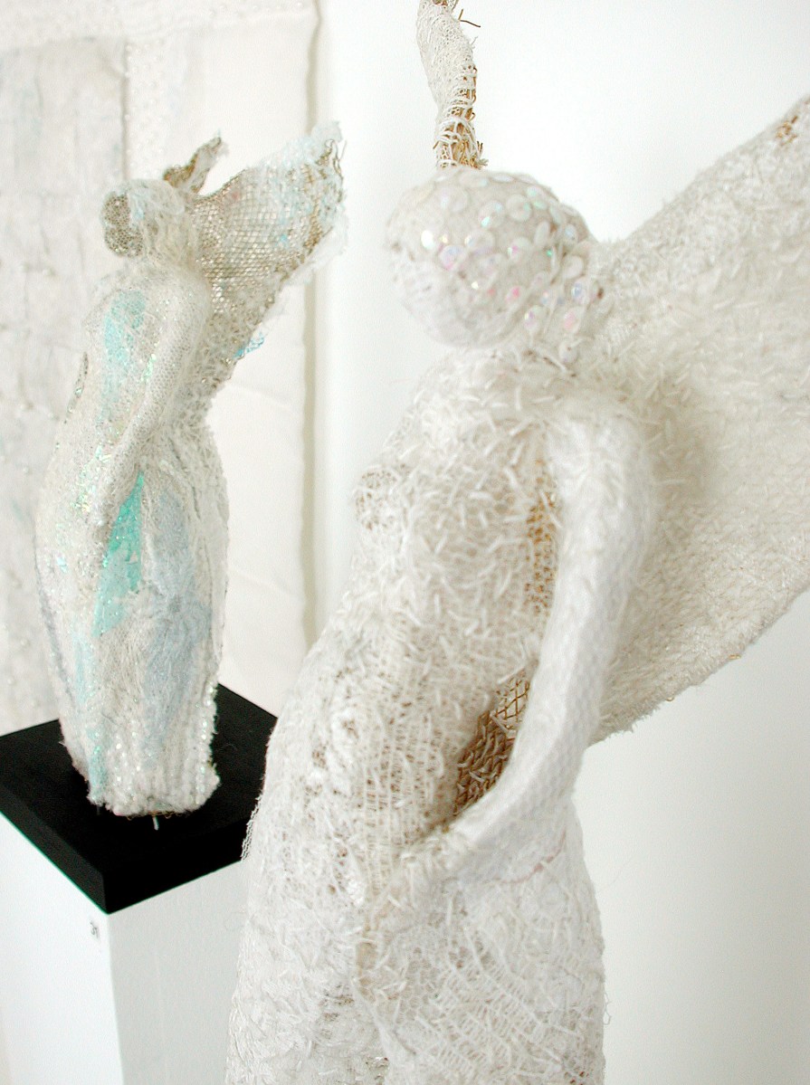 Snow Angels, embroidered figures