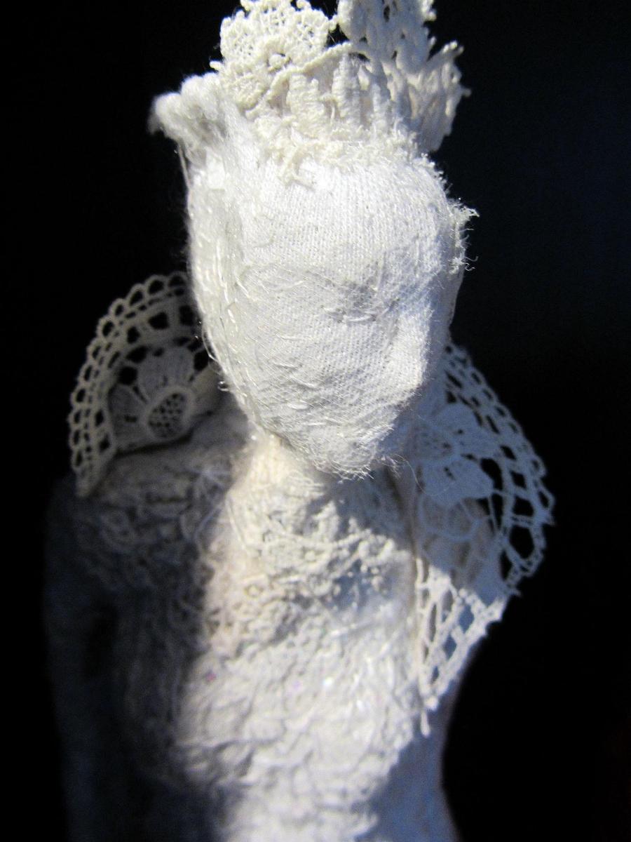 embriodered figure, Ice Queen, detail