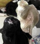 embroidered figures, Ice Queen and Night, details